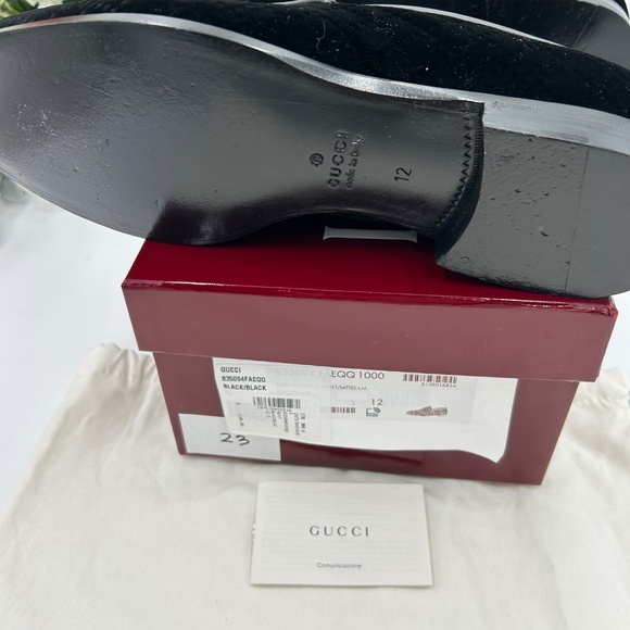Men’s Gucci velvet horse bit loafers size 12 made in Italy